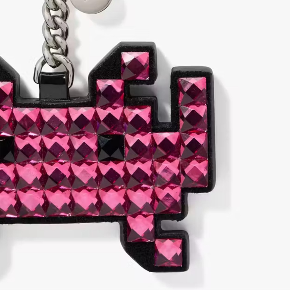Kate Spade x Space Invaders NWT Embellished Bag Charm Keychain MSRP $110 - Picture 4 of 11